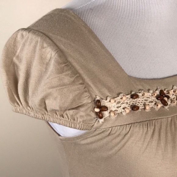 NWT Sweetees Cap Sleeve Beaded Top - Picture 5 of 6